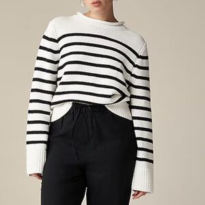 J. Crew Classic Black and White Striped Sweater